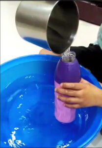 Filling water in bottle activity